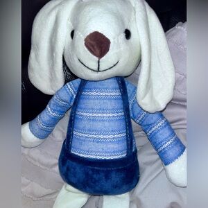 Blue Striped Plush Bunny Toy